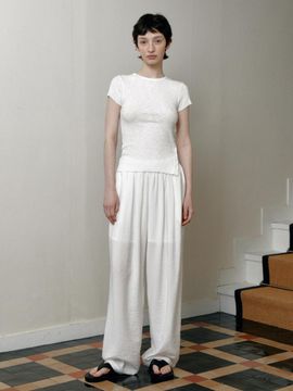 LE Relaxed Fit Banded Pants - White