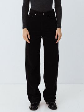 LE Signature Corduroy Straight Pants (Black)