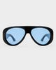 Le Specs Le Specs Dreamboat shield sunglasses in black with blue lens - 3