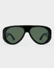 Le Specs Le Specs Dreamboat shield sunglasses in black with green polarized lens - 2