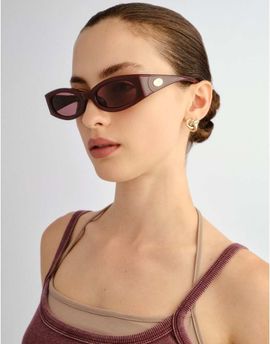 Le Specs Le Specs Glaciem slim sunglasses in burgundy-Red
