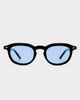 Le Specs Le Specs Heart Throb round sunglasses in black with blue tinted lens - 2