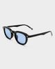 Le Specs Le Specs Heart Throb round sunglasses in black with blue tinted lens - 3