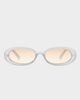 Le Specs Le Specs Outta Love oval sunglasses in silver pearl with amber lens - 2