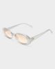 Le Specs Le Specs Outta Love oval sunglasses in silver pearl with amber lens - 3