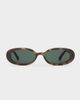 Le Specs Le Specs outta love oval sunglasses in tortoiseshell with green lens-Brown - 3