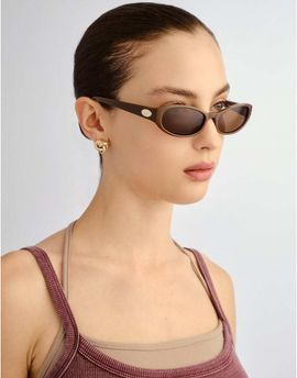 Le Specs Le Specs Popalicious slim sunglasses in brown