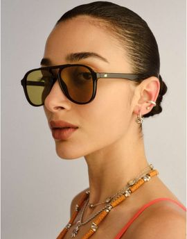 Le Specs Le Specs Tragic Magic aviator sunglasses in black and olive-Green