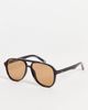 Le Specs Le Specs tragic magic aviator sunglasses in black tan-Brown - 1