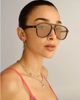 Le Specs Le Specs Tragic Magic aviator sunglasses in black with tan tint - 1