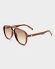 Le Specs Le Specs tragic magic aviator sunglasses in brown with brown lens-Black - 2