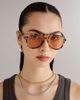 Le Specs Le Specs tragic magic aviator sunglasses in cookie tort with amber lens-Brown - 1