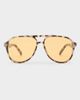 Le Specs Le Specs tragic magic aviator sunglasses in cookie tort with amber lens-Brown - 2
