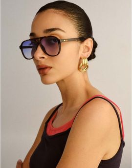 Le Specs Le Specs Tragic Magic aviator sunglasses in Tokyo blue tint