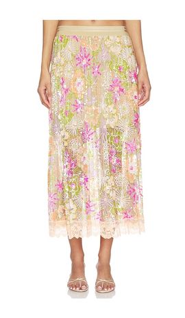 Le Superbe Le Superbe Flori Culture Pleated Skirt