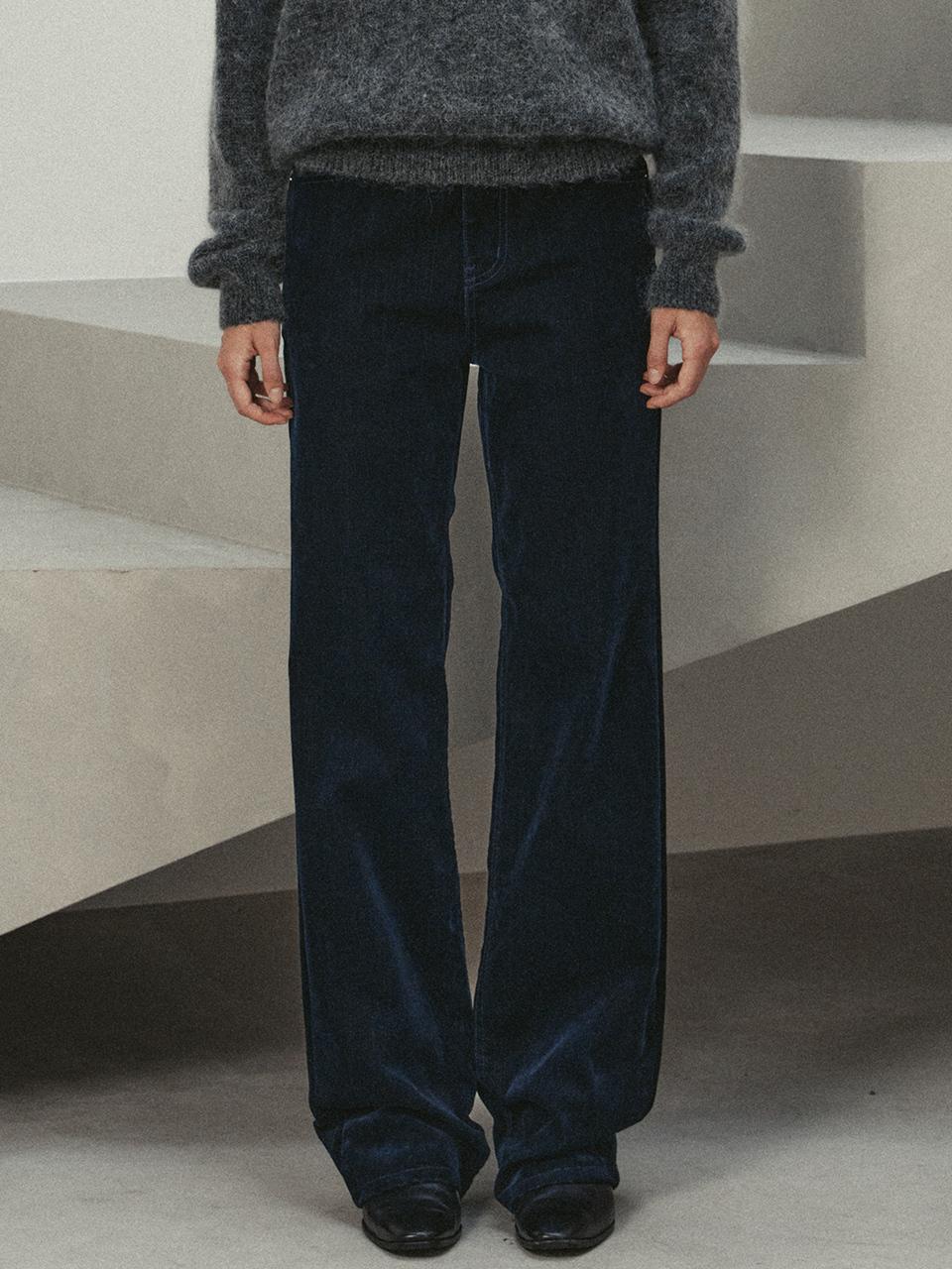 LE velvet denim pants (navy)