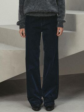 LE velvet denim pants (navy)