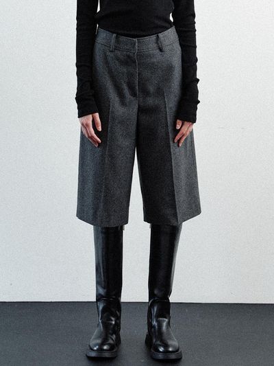 LE wool bermuda pants (charcoal)