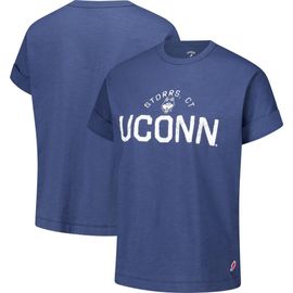 LEAGUE COLLEGIATE WEAR Women's League Collegiate Wear Navy UConn Huskies Slub Rolled Cuff T-Shirt 
