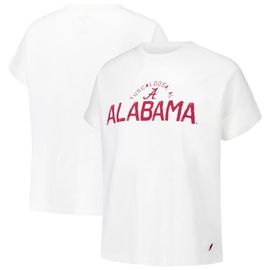 LEAGUE COLLEGIATE WEAR Women's League Collegiate Wear White Alabama Crimson Tide Slub Rolled Cuff T-Shirt 