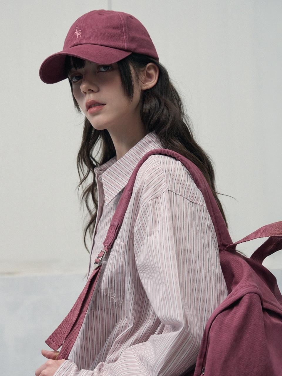 leathery Washed Cotton Small Logo Ball Cap