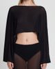 LEAU LEAU Imogen Sheer Mesh Cape Top in Black, Women's at Urban Outfitters - 1