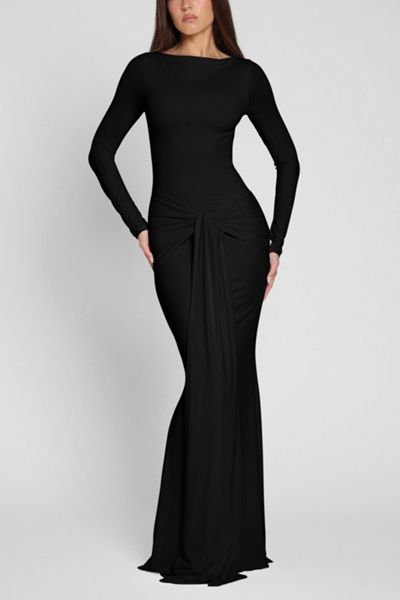 LEAU LEAU Oasis Knot Maxi Dress in Black, Women's at Urban Outfitters