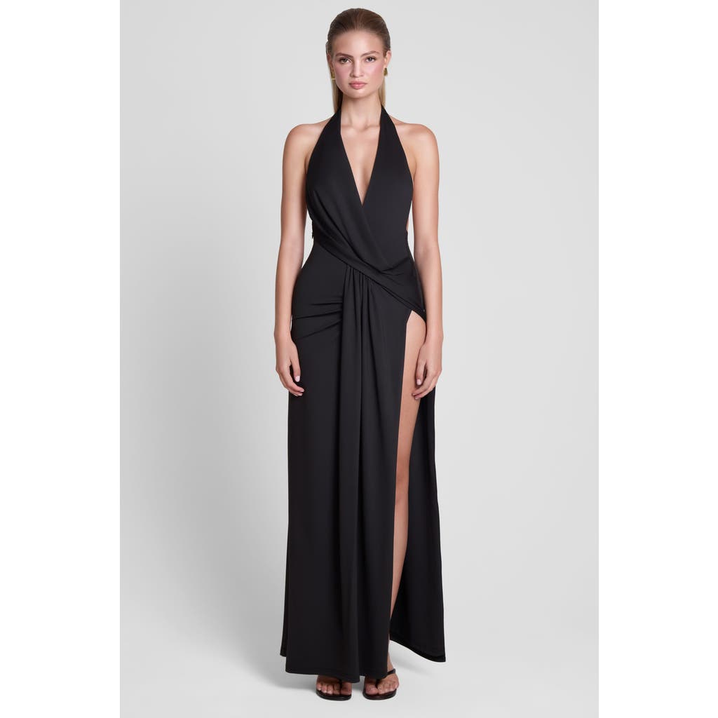 LEAU LEAU Palermo Plunge Drape Maxi Dress