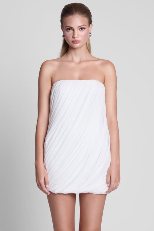 LEAU LEAU Swan Strapless Twist Drape Mini Dress