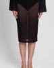 LEAU LEAU Vesper Sheer Mesh Knee Length Skirt in Black, Women's at Urban Outfitters - 1