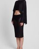 LEAU LEAU Vesper Sheer Mesh Knee Length Skirt in Black, Women's at Urban Outfitters - 4