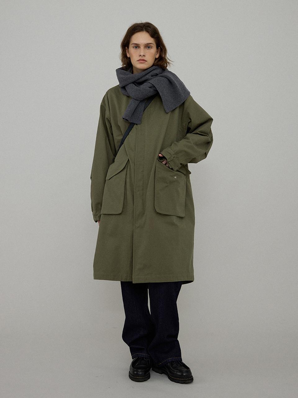 L’EAU Military Oversized Fishtail Parka [Deep Green]