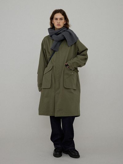 L’EAU Military Oversized Fishtail Parka [Deep Green]