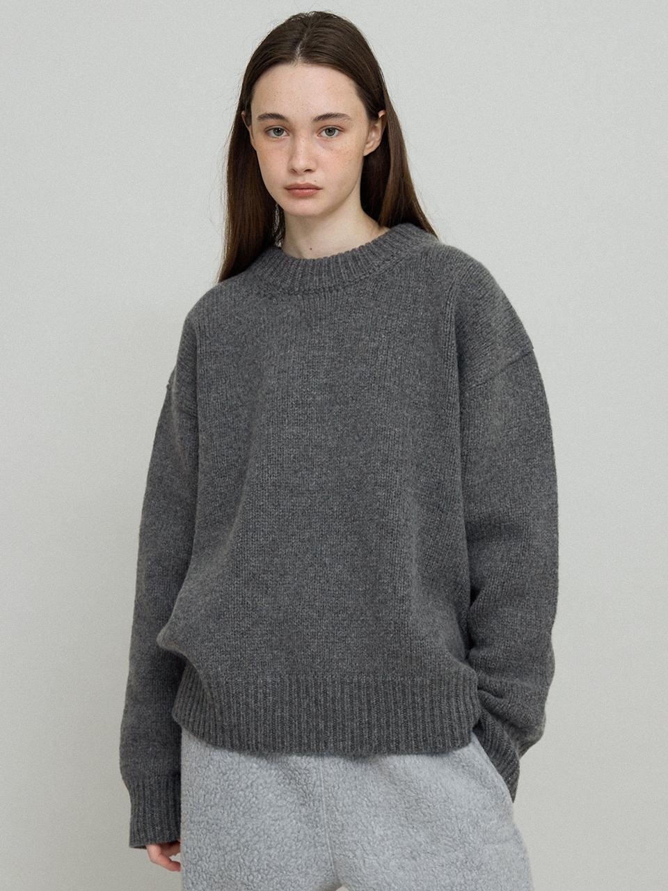 L’EAU Murray Wool Boxy Heavy Gauge Knit [Charcoal Grey]