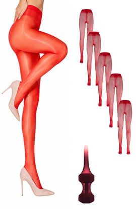 LECHERY® LECHERY® 5-Pack Glossy Semi-Sheer Opaque Ladder Resistant Party Evening Tights for Women