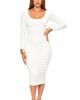 LECHERY® LECHERY® X Yahaira Contour Midi Bodycon Dress with Long Sleeves - 1