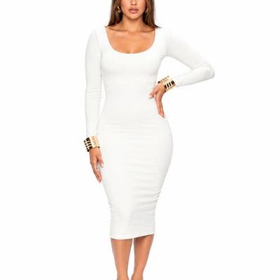 LECHERY® LECHERY® X Yahaira Contour Midi Bodycon Dress with Long Sleeves