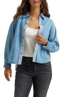 Lee Lee Drapey Contrast Wash Snap-Up Shirt