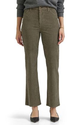 Lee Lee High Waist Glen Plaid Corduroy Kick Bootcut Jeans