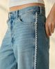 Lee Lee Lace Side Seam Low-Slung Slouch Jean in Forever Light, Women's at Urban Outfitters - 3
