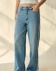 Lee Lee Lace Side Seam Low-Slung Slouch Jean in Forever Light, Women's at Urban Outfitters - 4