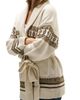 Lee Lee Patterned Belted Cardigan - 3