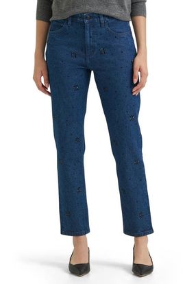 Lee Lee Rider Bead Detail Slim Straight Leg Jeans
