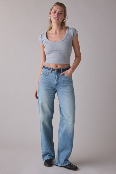 Lee Lee Rider Mid-Rise Loose Straight Jean in Shallow End, Women's at Urban Outfitters
