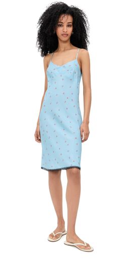 Lee Mathews Lee Mathews Bluebell Slip Silk Dress Powder