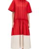 Lee Mathews Lee Mathews Charlotte Spliced Dress Red - 1