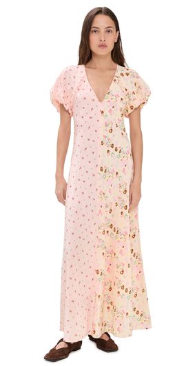 Lee Mathews Lee Mathews Prim Silk Dress Blush