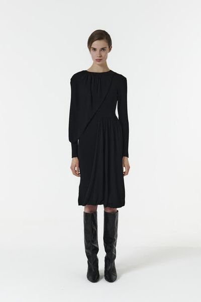Leem Leem Knitted Dress with Scarf Detail