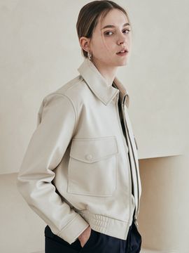 LeftSeoul Real Lambskin Pocket Cropped Jacket