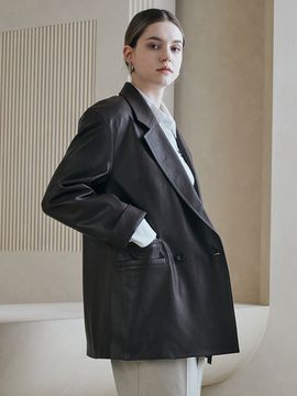 LeftSeoul Real Lambskin Vegetable Overfit Jacket_Brown